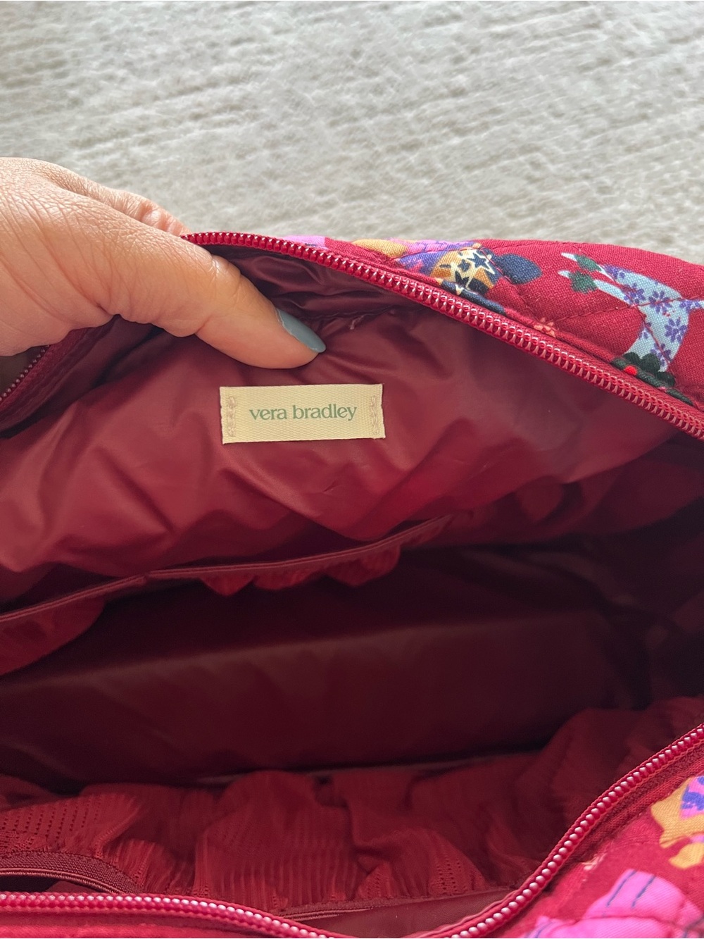 Vera Bradley XL Cosmetic Pouch in Holiday Hounds Print - Picture 9 of 11